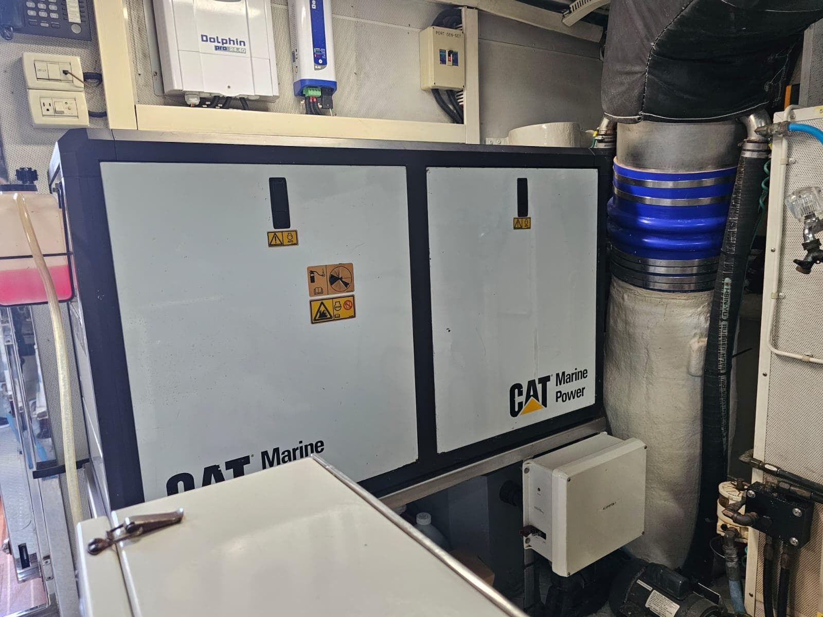 CAT Marine Power equipment in a 2007 Hargrave 93' yacht engine room.