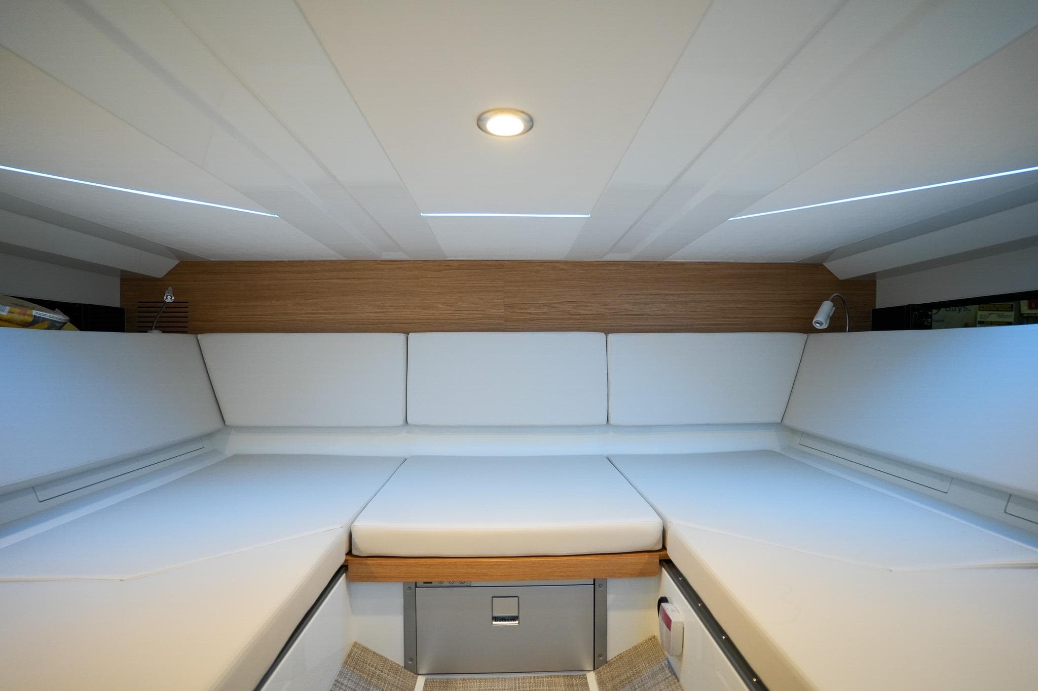 Interior of De Antonio Yachts D36, 2026, featuring modern design.