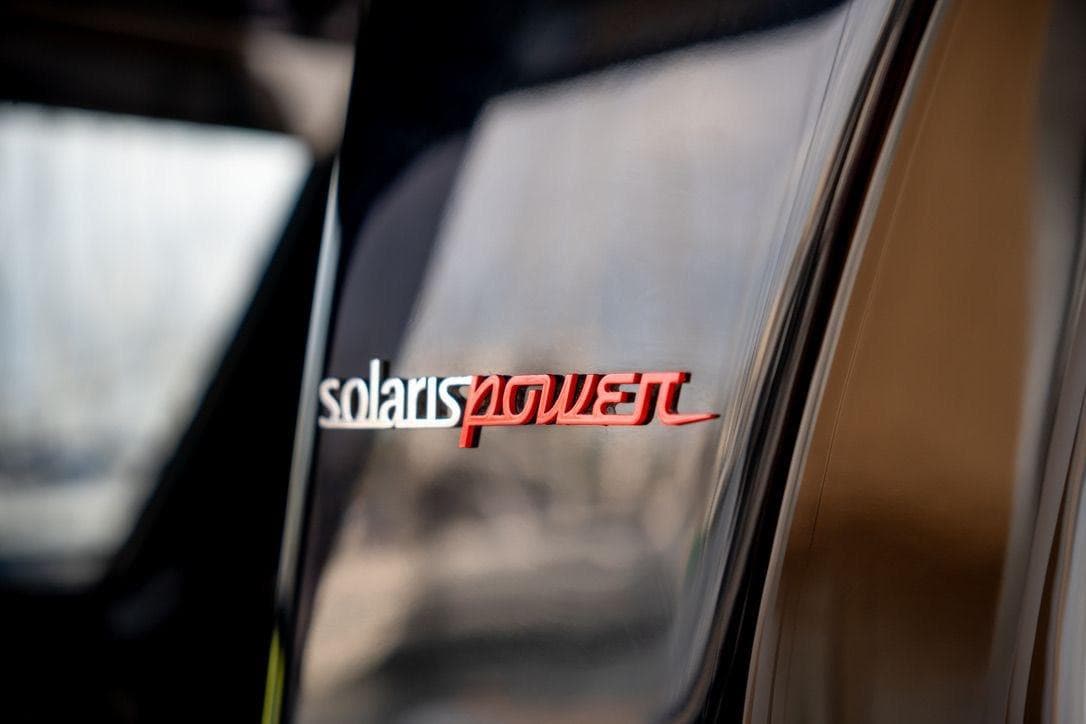 2026 Solaris Power 44 Sport Turismo logo on sleek surface.