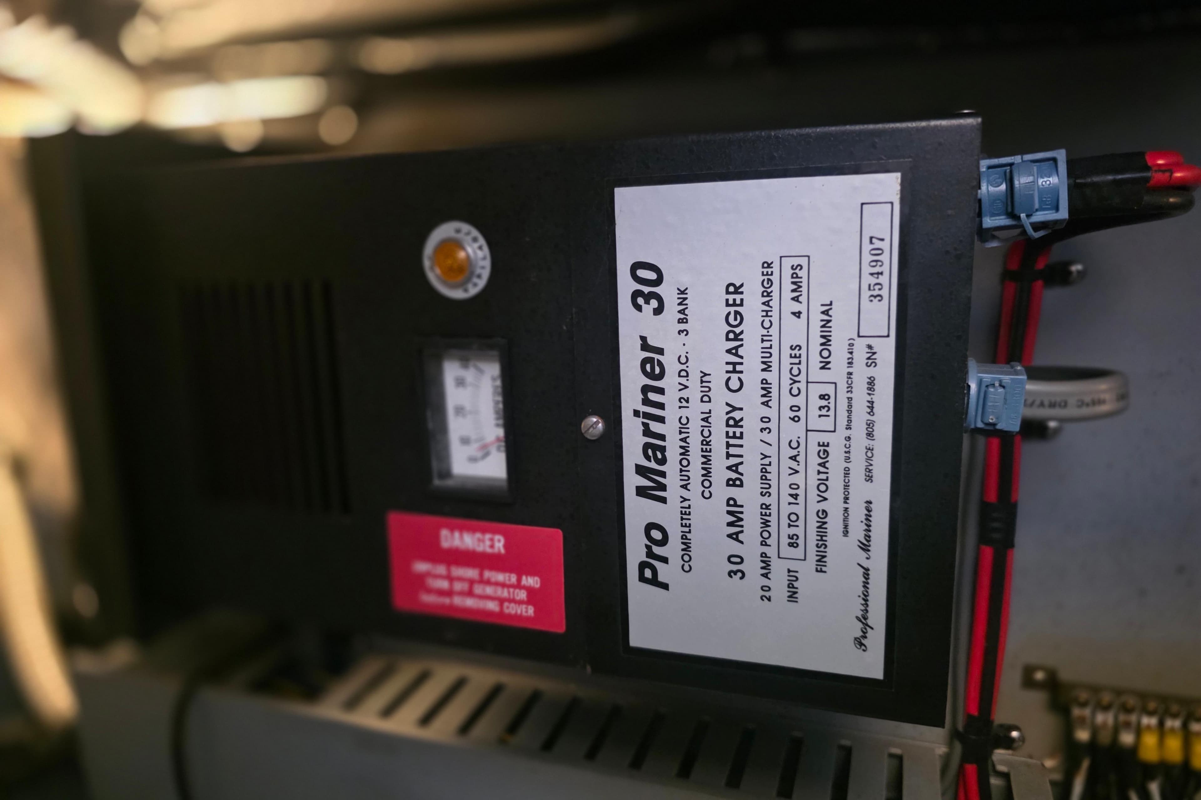 Pro Mariner 30 battery charger in 1994 Sea Ray 370 Express Cruiser.