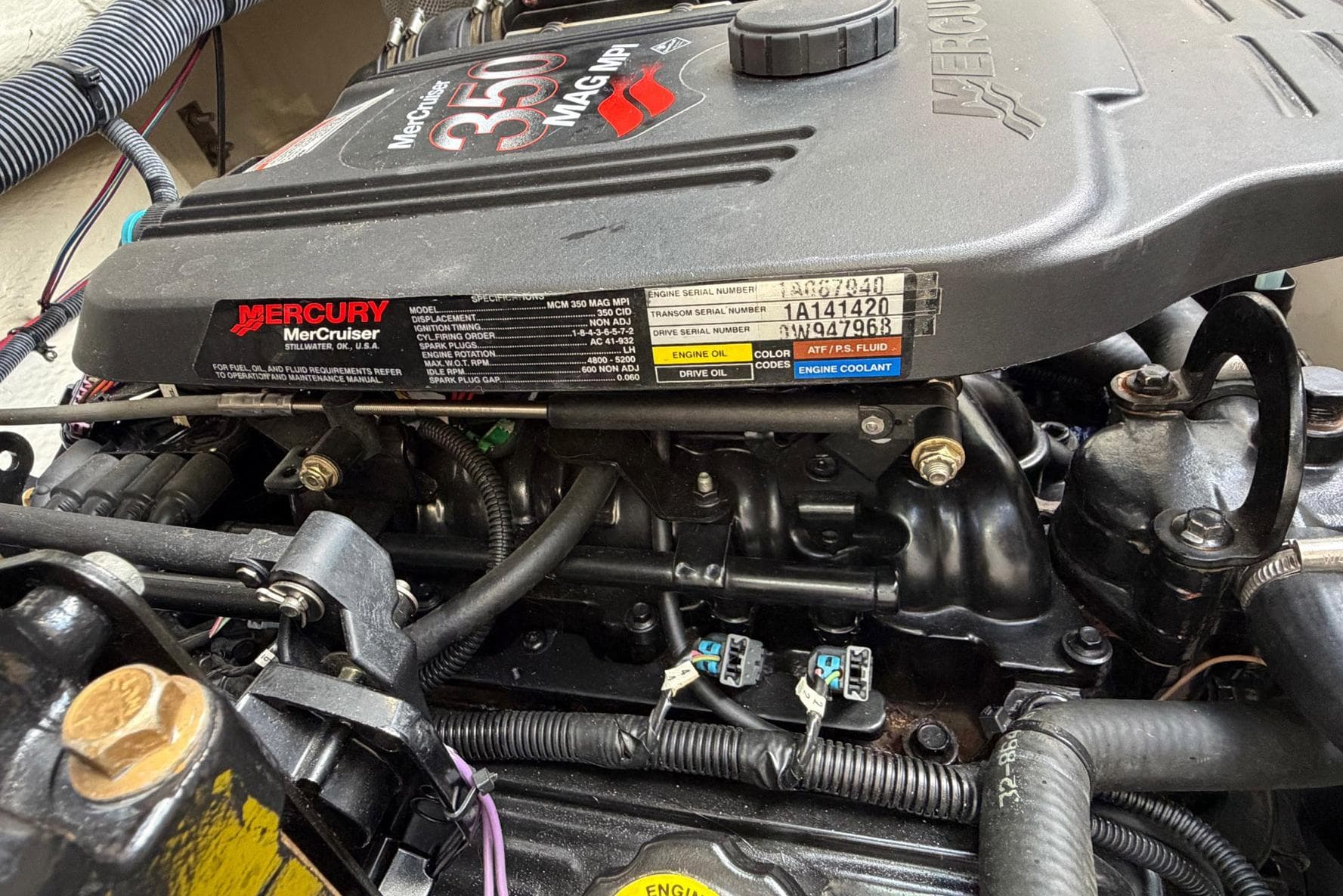Mercury MerCruiser 350 MAG MPI engine in 2008 Regal 2450 Cuddy boat.
