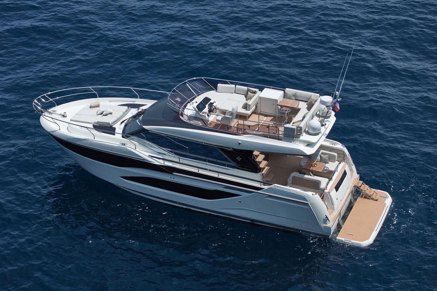 Manufacturer Provided Image: Luxury 2025 Prestige F4.9 yacht cruising on open sea.