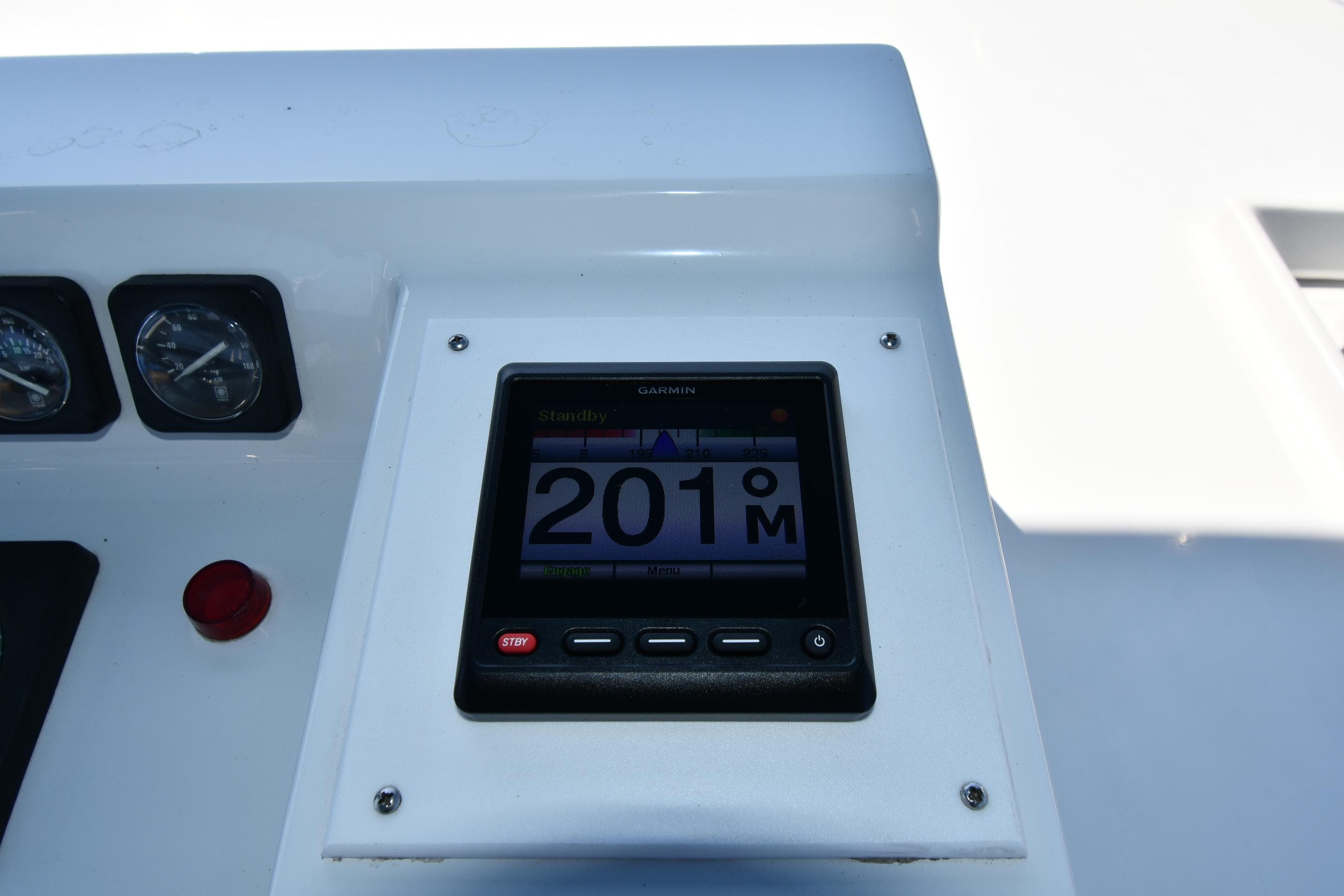 Garmin navigation display on 1986 Lowland 64 Pilot House Long Range Motor Yacht.