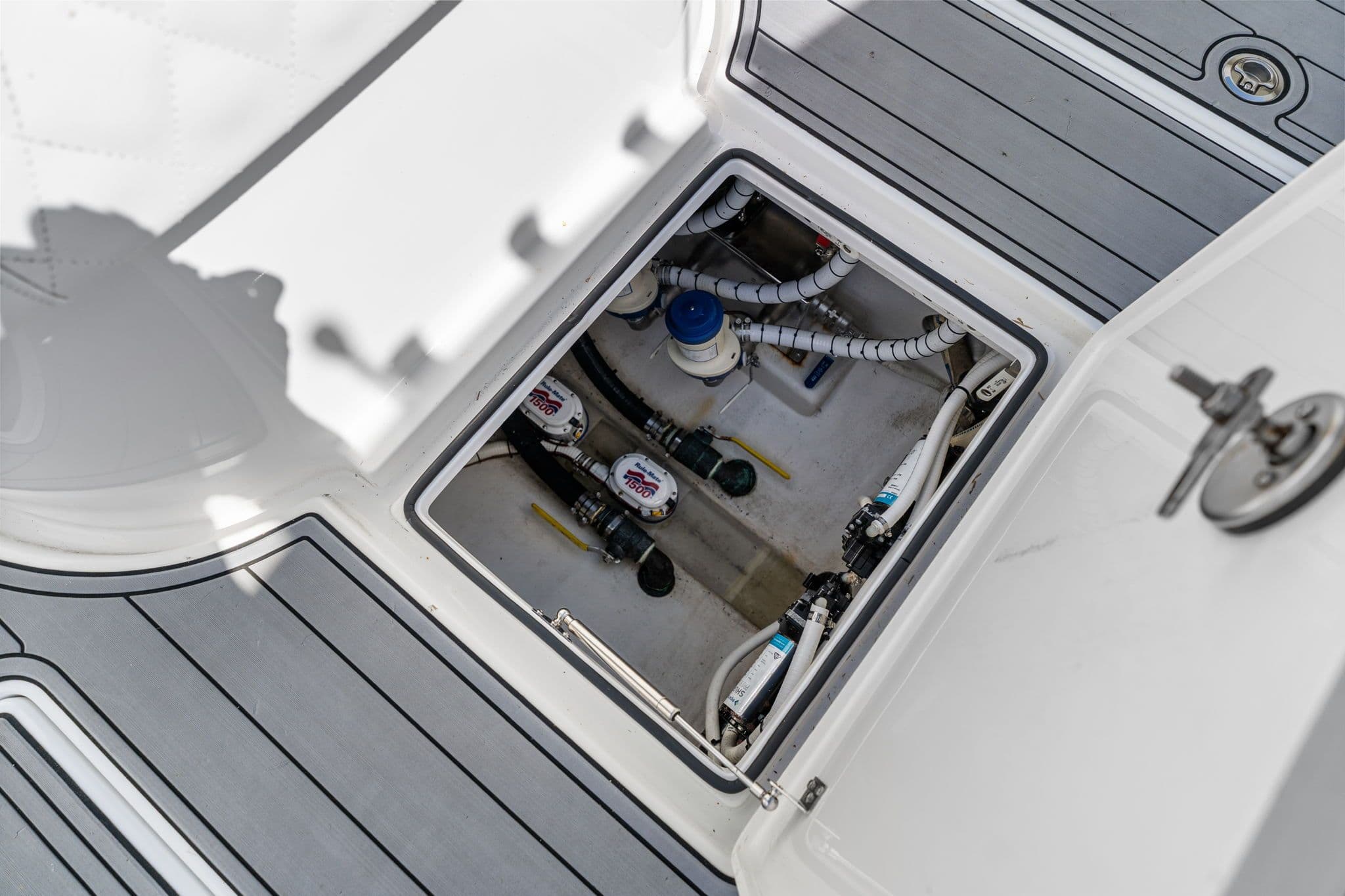 Onslow Bay 37 TE 2024 boat technical compartment view.