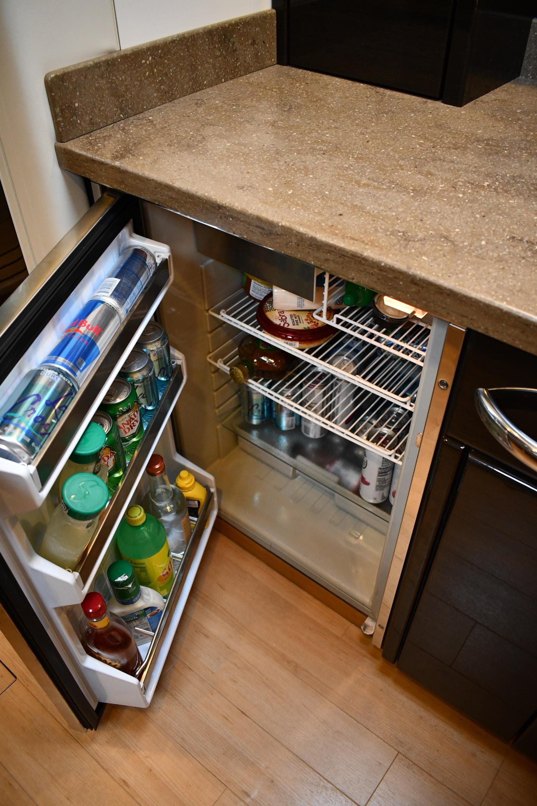 Refrigerator in a 2014 Formula 37 Performance Cruiser kitchen.