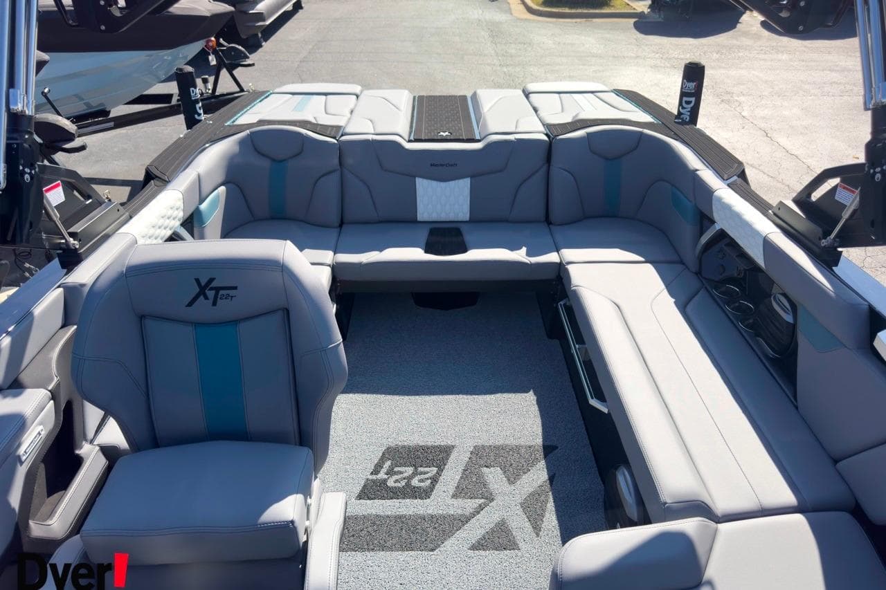 2026 MasterCraft XT22 T boat interior with spacious seating and modern design.