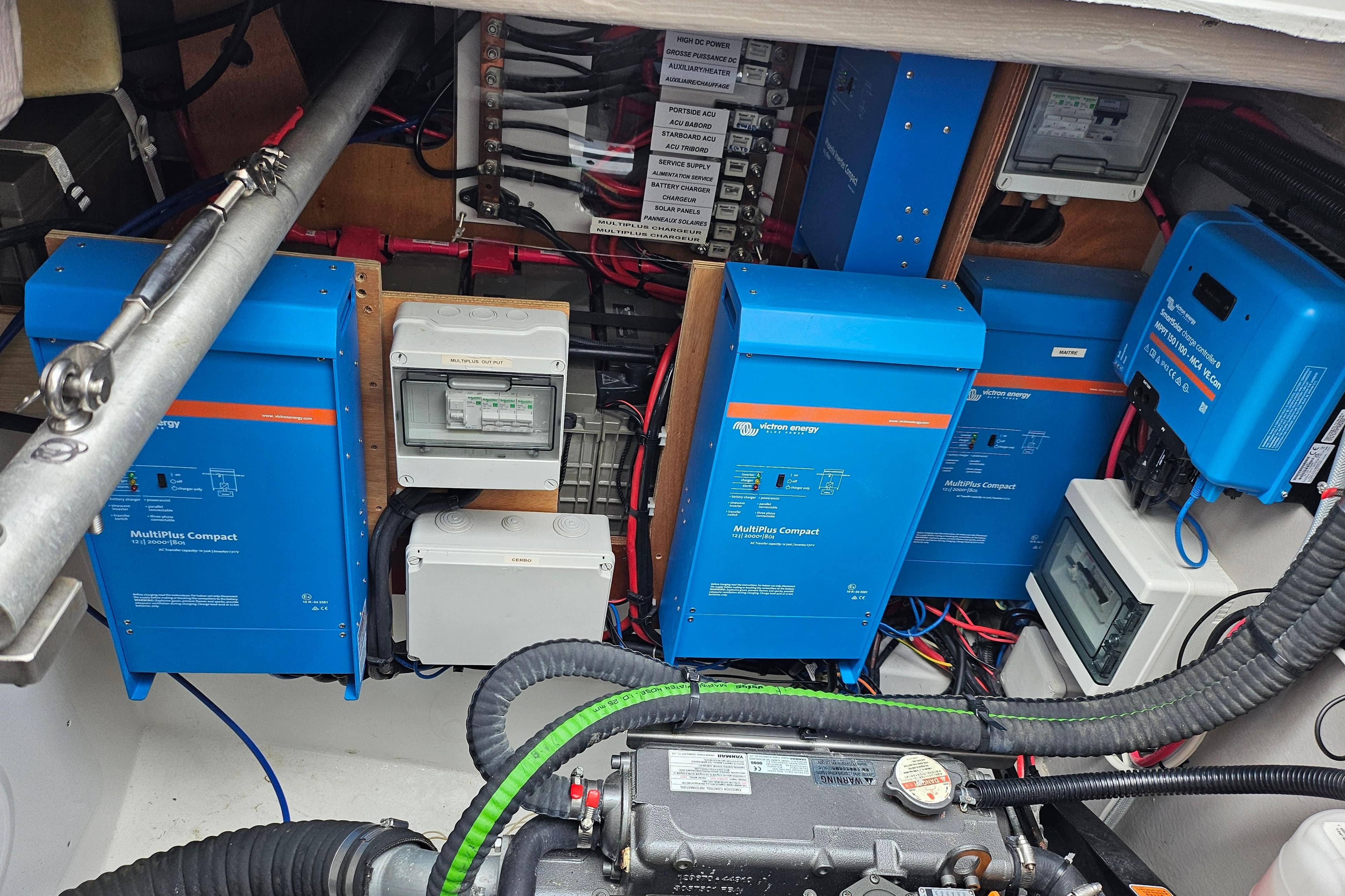 Electrical system setup in a 2022 Bali 4.4 Owners Version yacht.