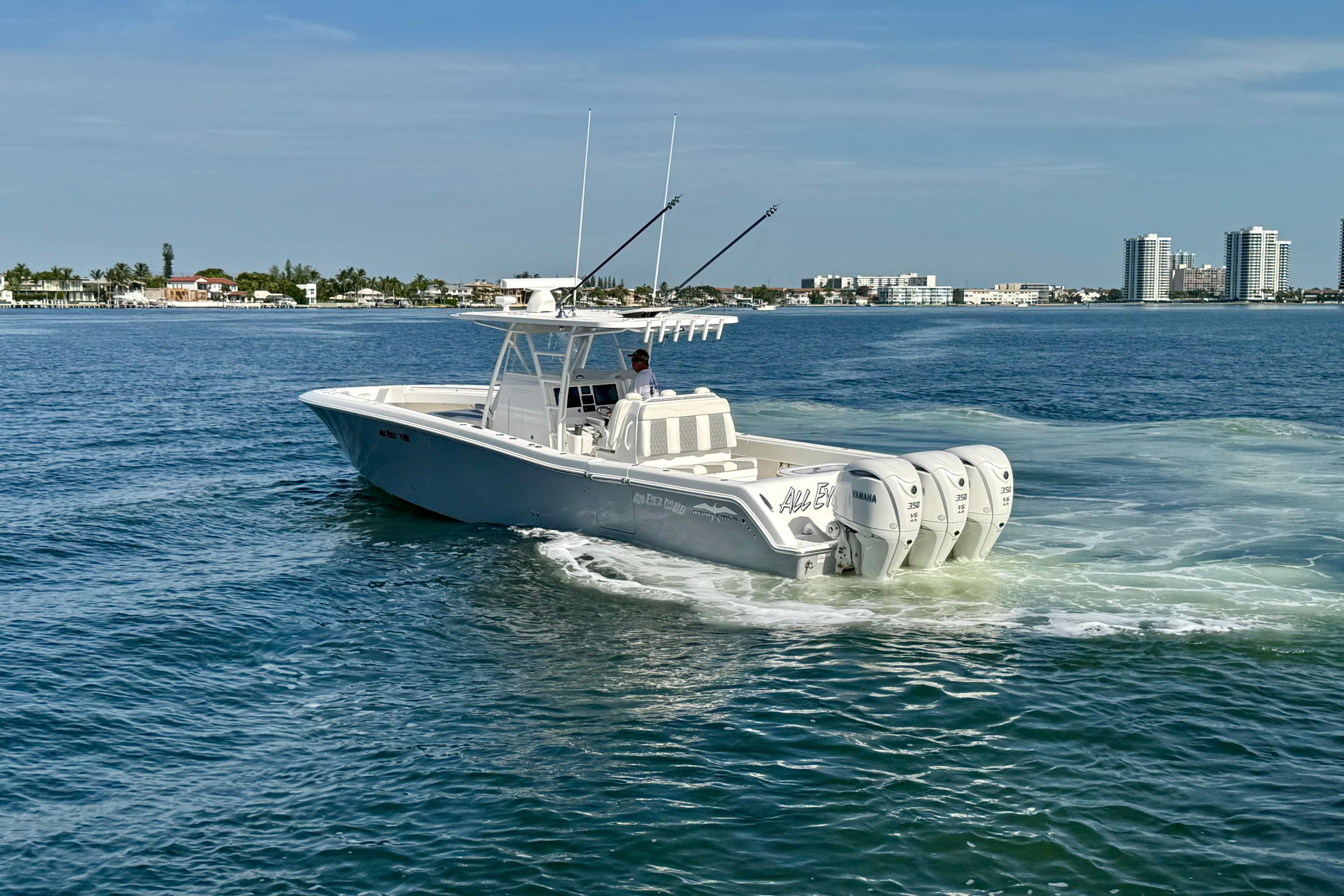 2024 Invincible 39 Open Fisherman on the water.