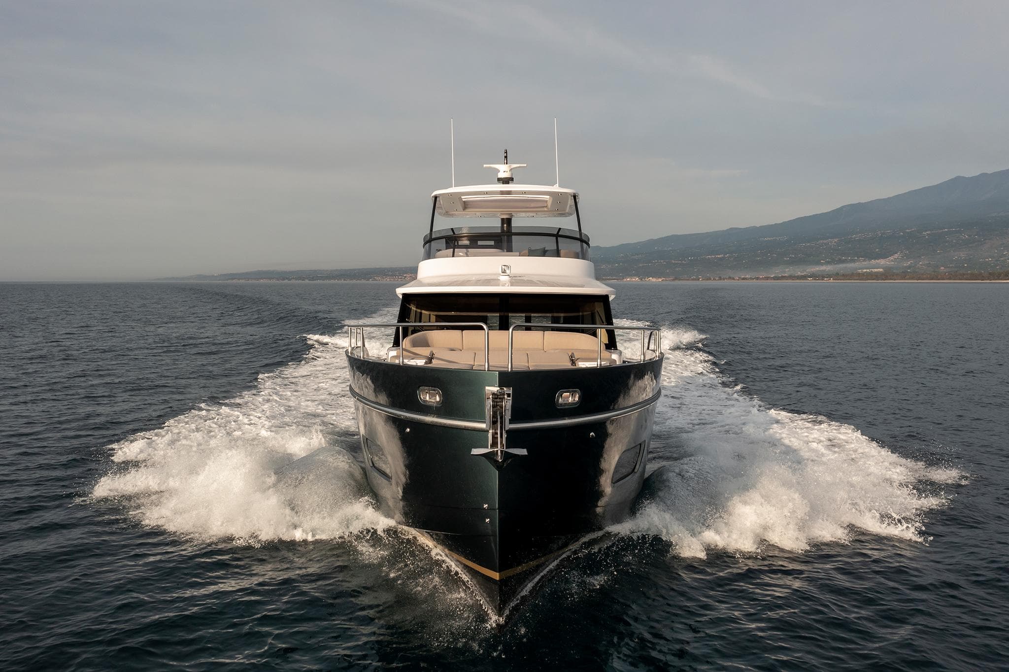 2025 Azimut Magellano 60 yacht cruising on open water.