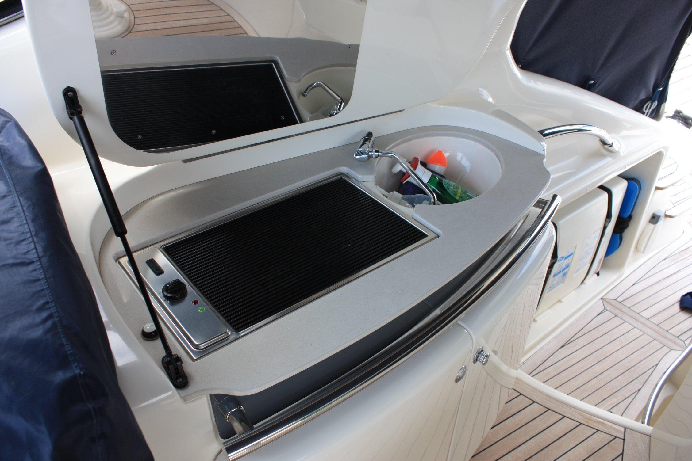 Galley area on a 2006 Atlantis 42 yacht.