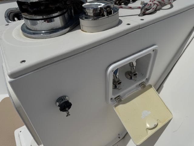 Deck equipment on a 1998 Cherubini 50 Independence yacht.