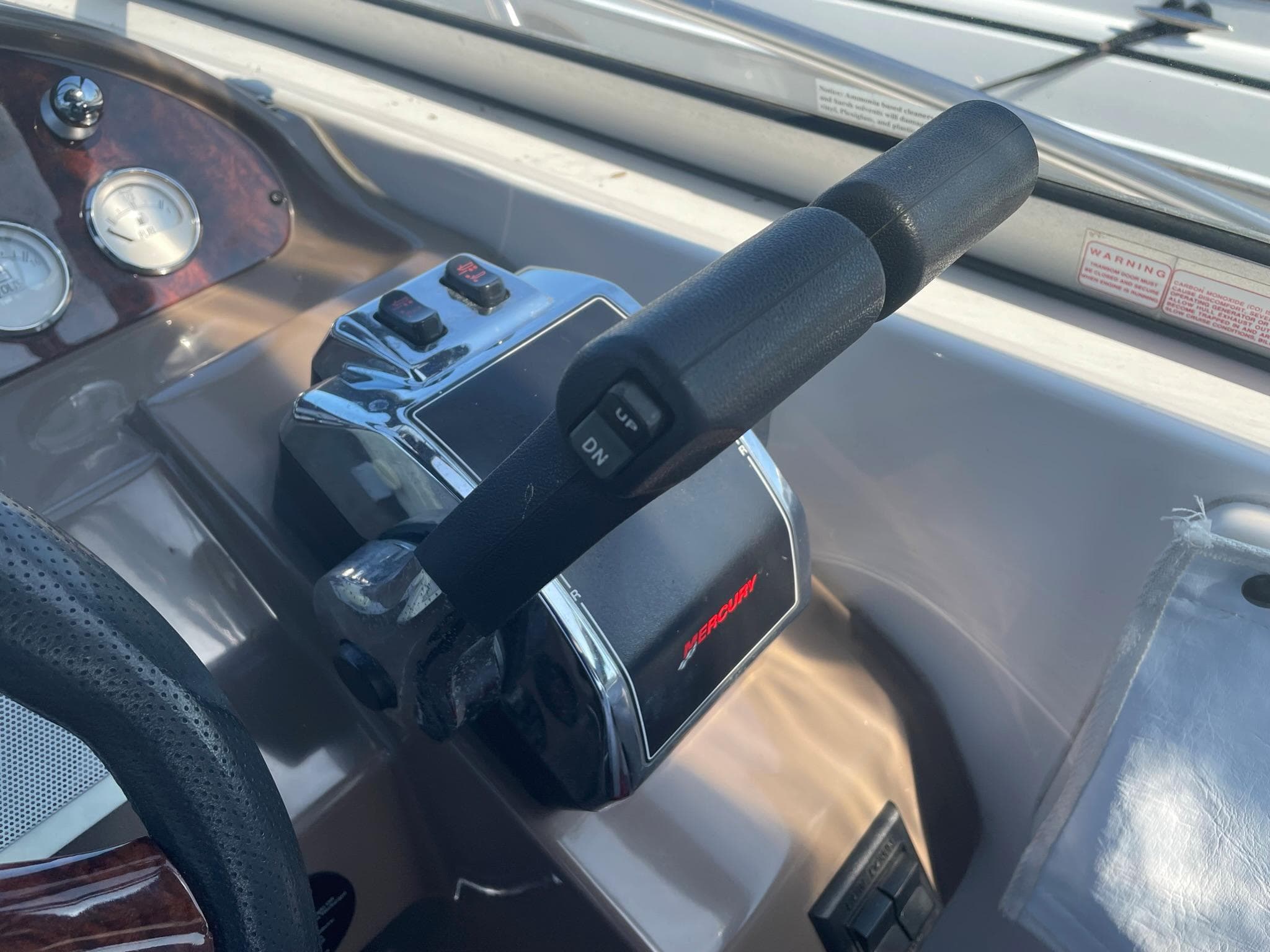 Control panel of a 2005 Regal 3060 Window Express boat.
