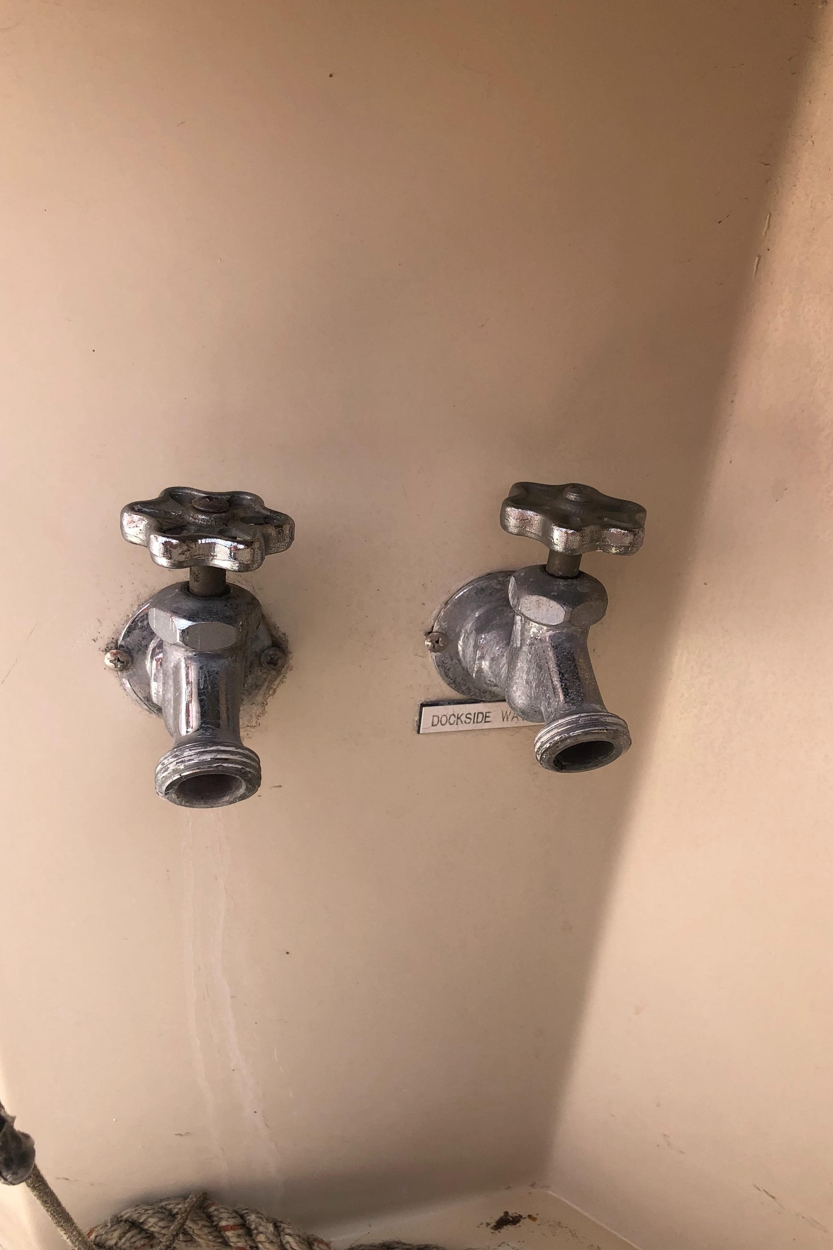 Two faucets on an Egg Harbor Convertible 37, 1987 model.