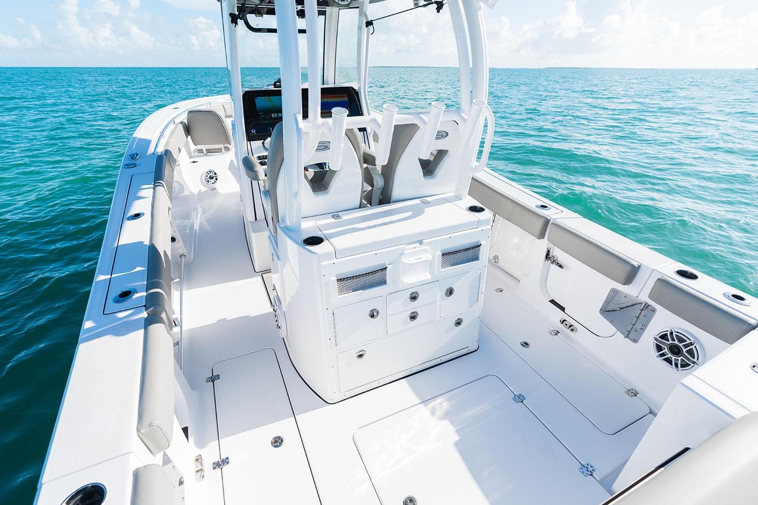 Manufacturer Provided Image: 2025 Sportsman Open 282 Center Console boat on clear blue water.