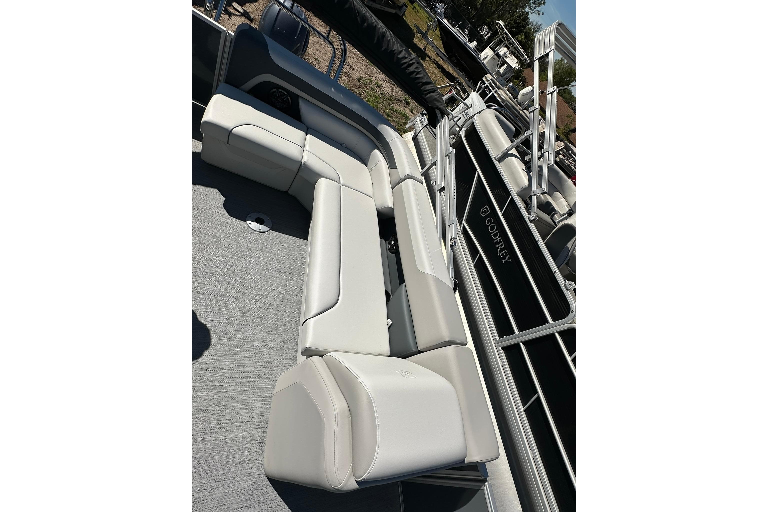 2026 Sweetwater SW2086CPSE boat with sleek seating and modern design.