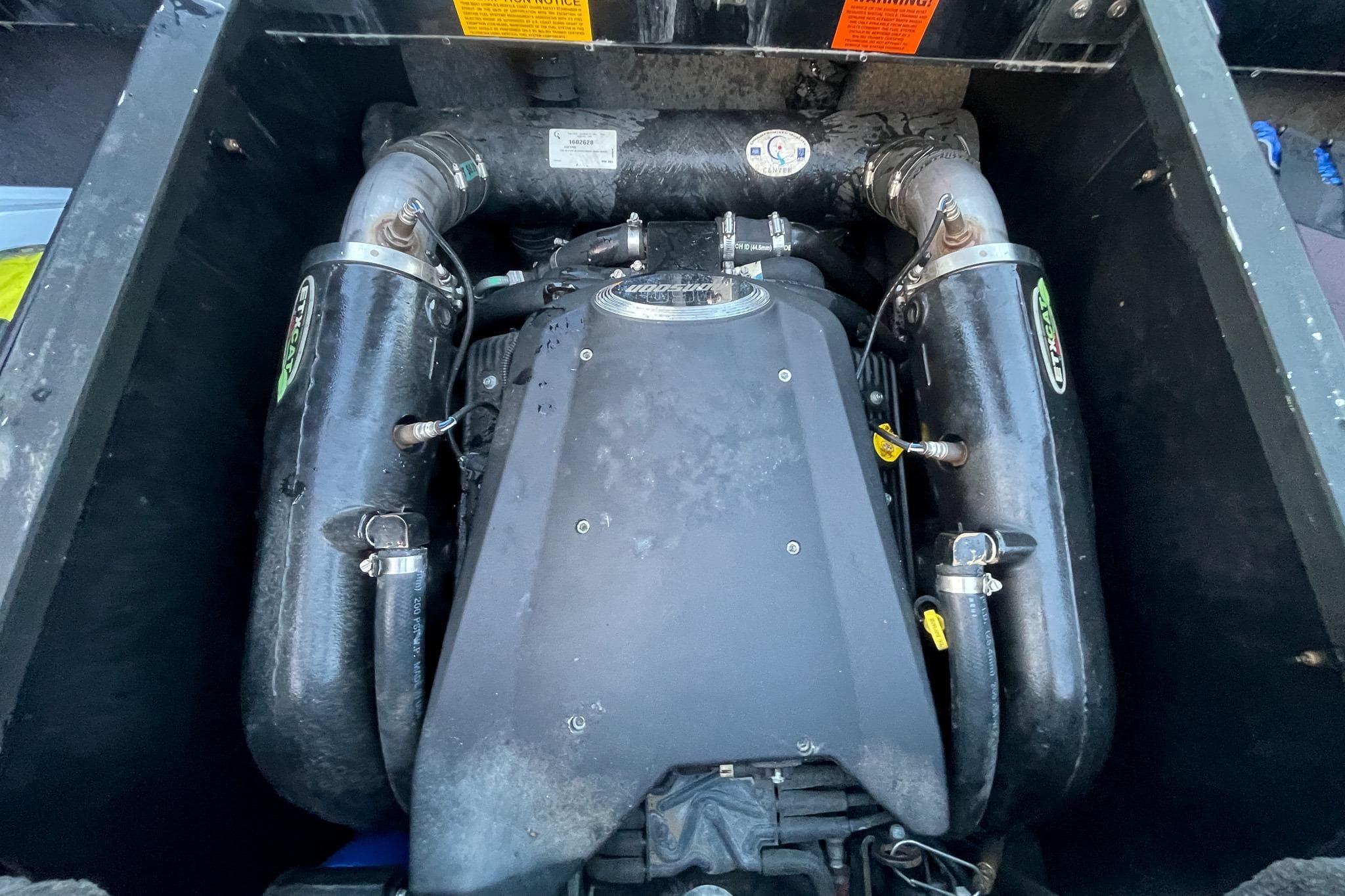 Engine of 2011 Malibu Wakesetter 21 VLX boat, detailed view.