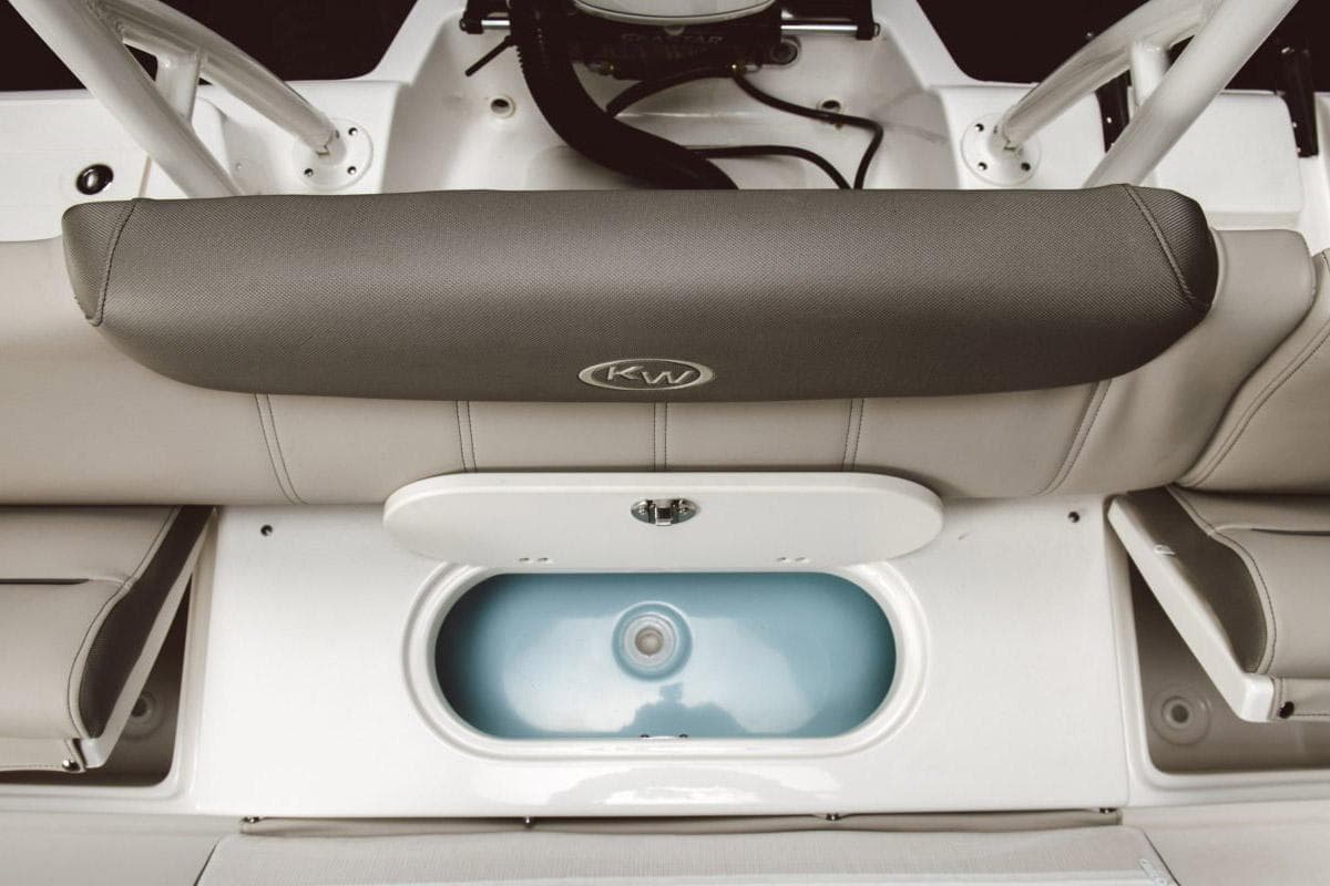 Manufacturer Provided Image: Key West 219 FS 2026 boat rear seat with integrated storage.
