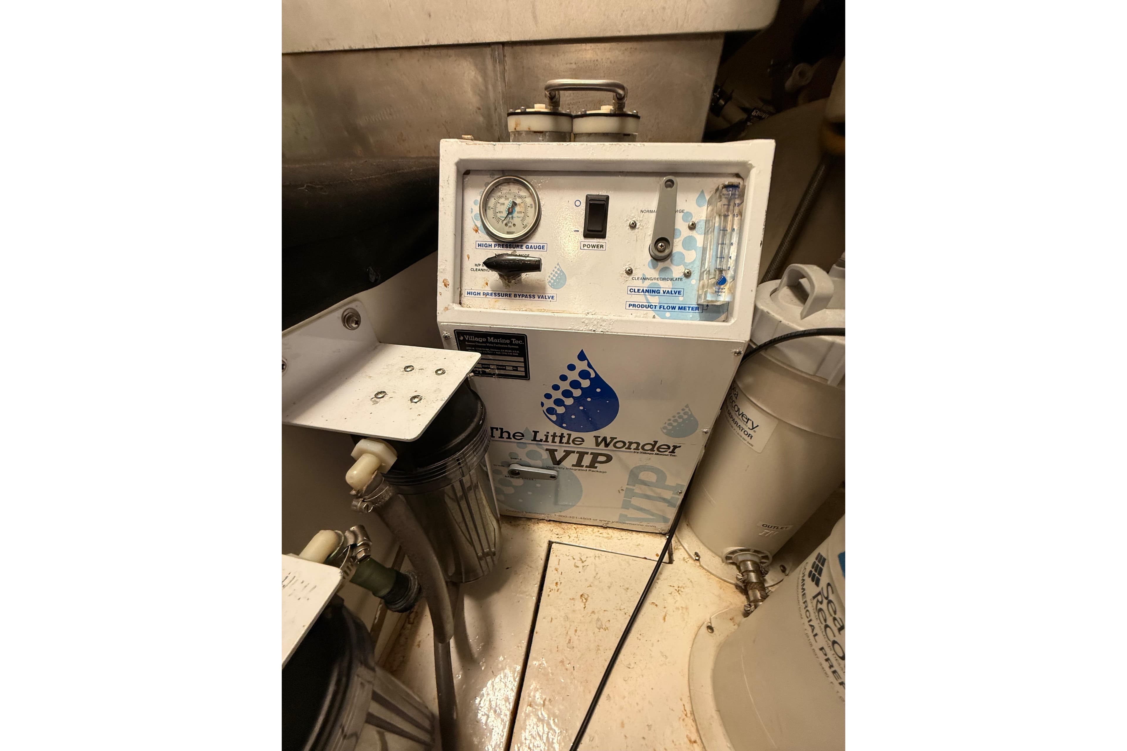 The Little Wonder VIP watermaker system in 2000 Northern Pacific Motor Yacht.