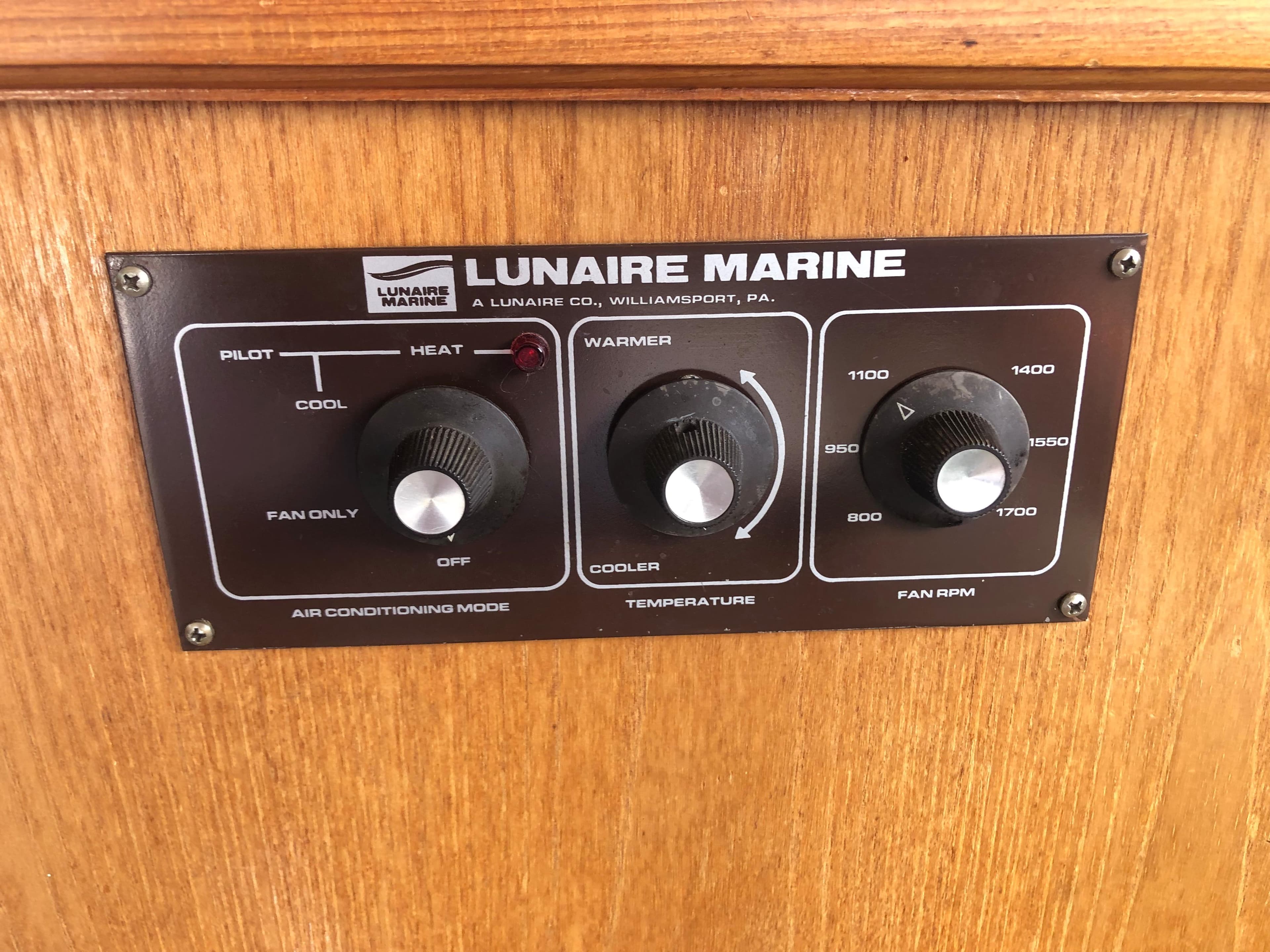 Lunaire Marine air conditioning controls on 1987 Egg Harbor Convertible 37.