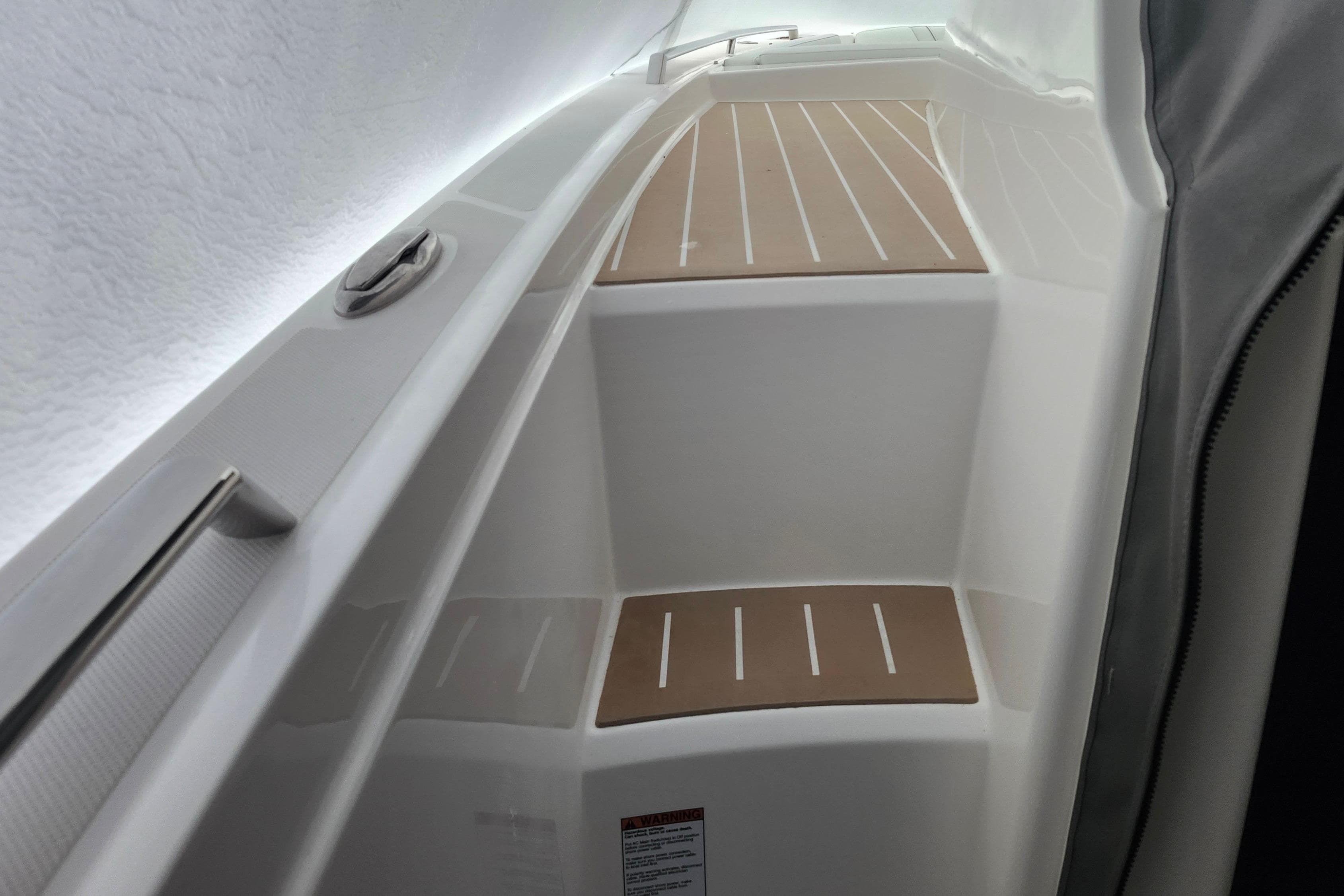Interior view of 2026 Tiara Yachts 34 LS, featuring sleek design and modern finishes.