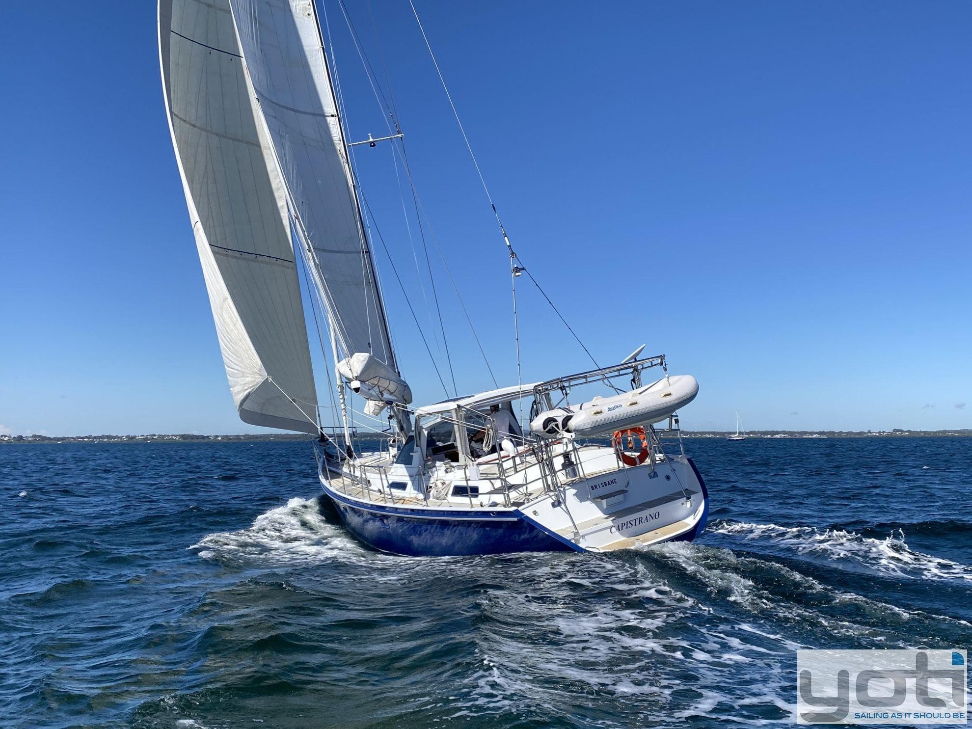 Custom Mummery 51 Expedition Yacht sailing on open water, 2000 model.