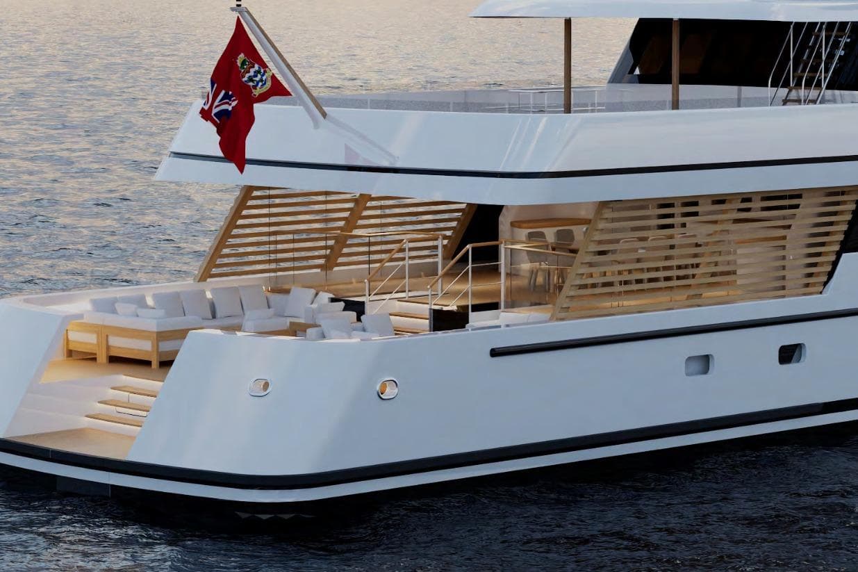 Luxurious 1988 Feadship Twin Screw Diesel Yacht with elegant deck and seating area.