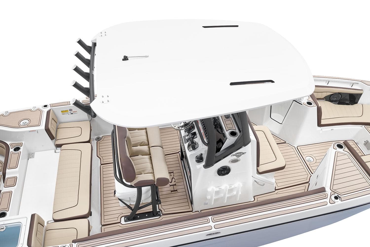 Manufacturer Provided Image: 2026 Yamaha Boats 255 FSH Sport H interior with seating and helm station.