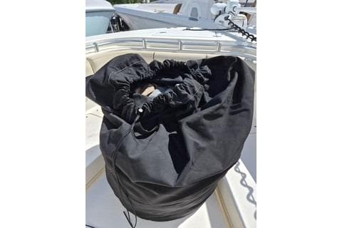 Black cover on 2016 Cobia 277 Center Console boat deck.