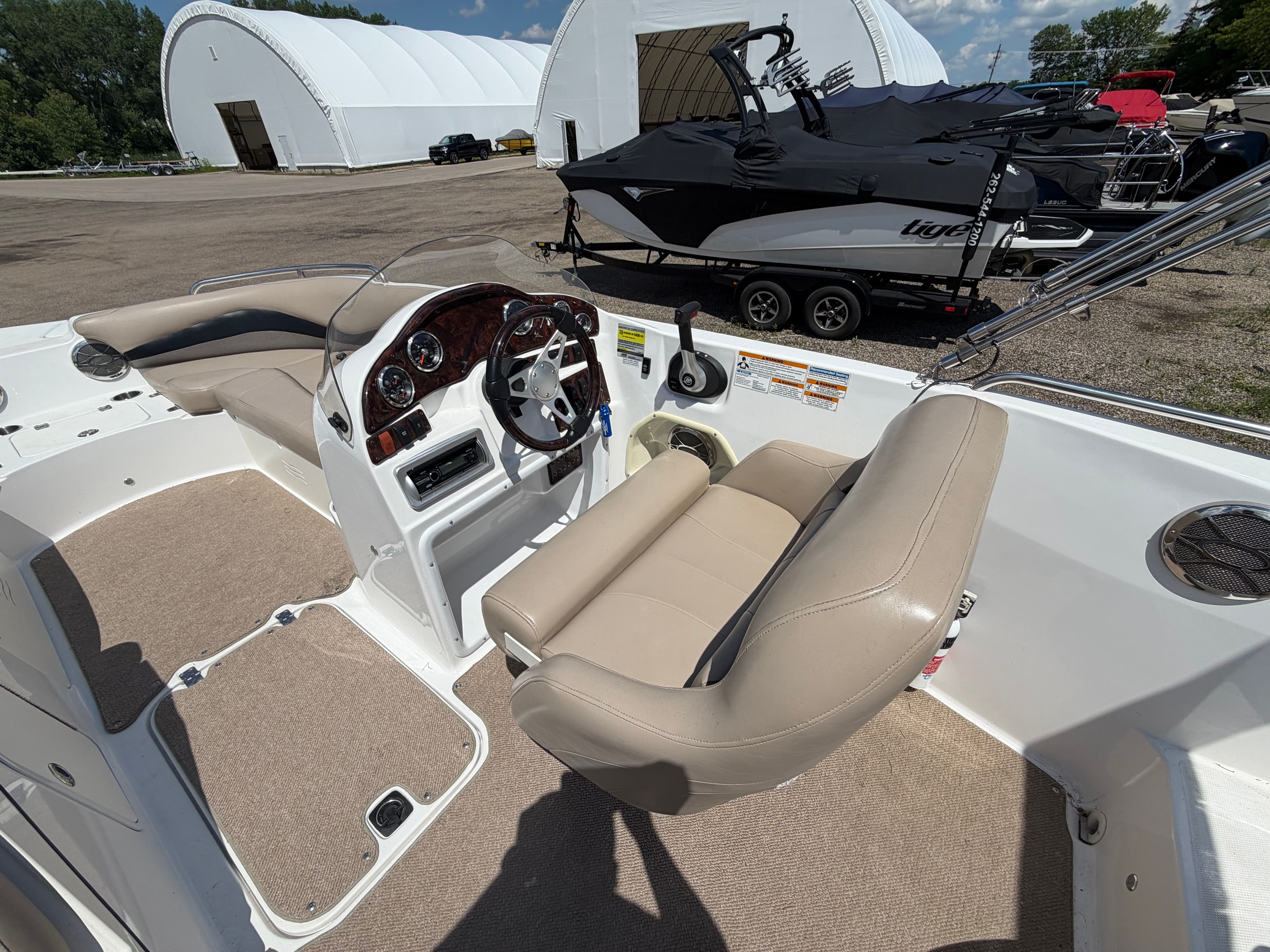 Interior of a 2014 Hurricane 202 Sundeck Sport boat.