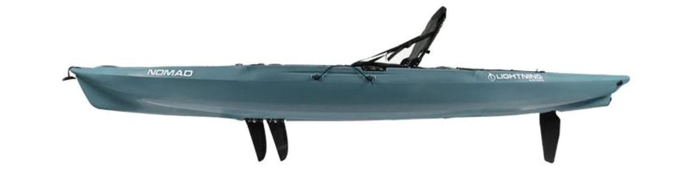2023 Lightning Kayaks Nomad in blue, side view.