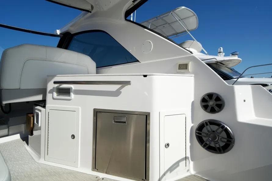 2019 Regal 35 Sport Coupe interior with sleek design and modern amenities.