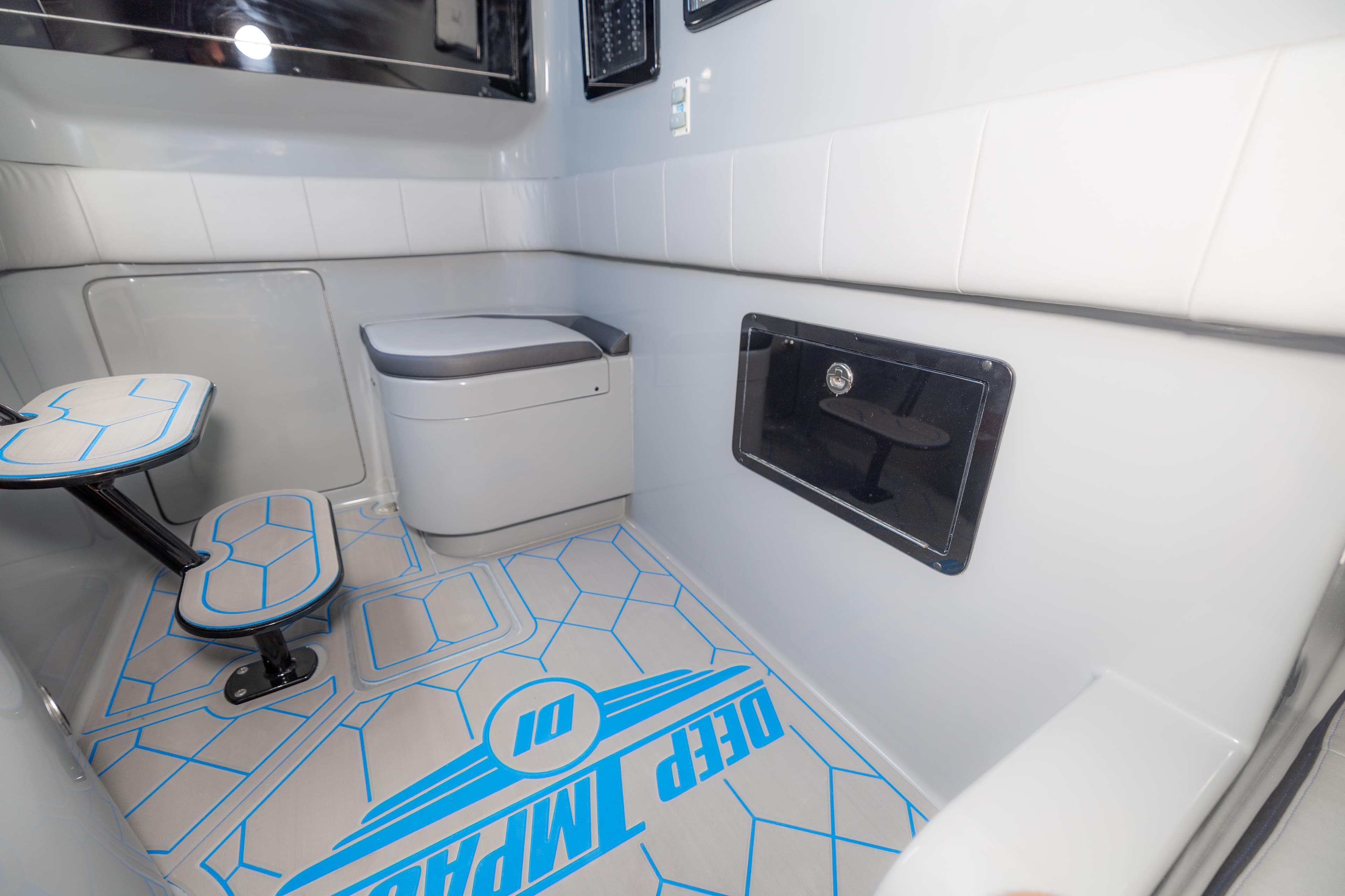 2023 Deep Impact 399 Sport interior with modern seating and sleek design.