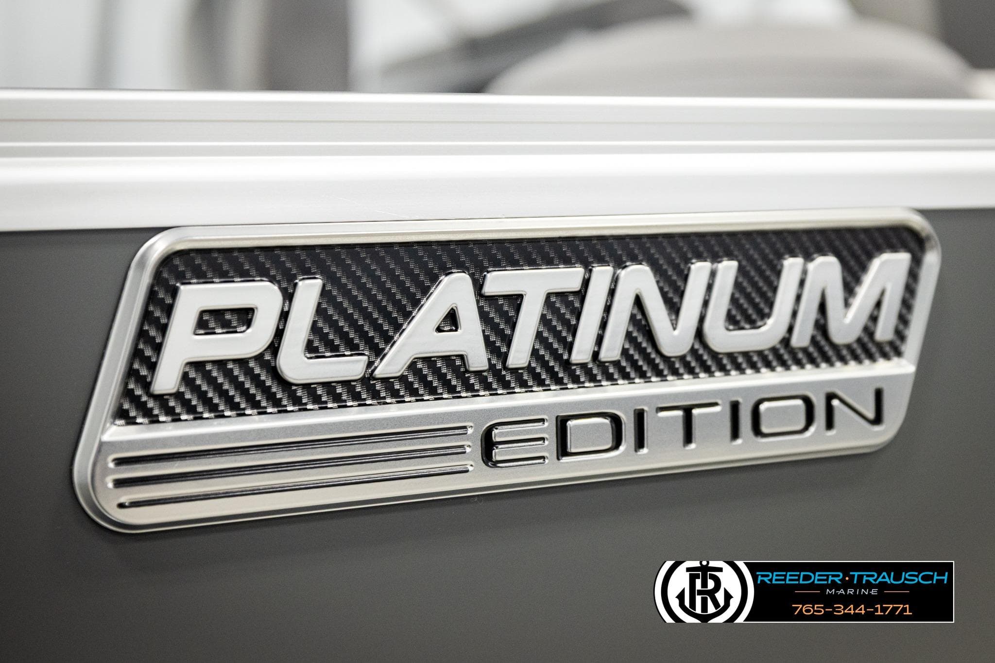 2026 Avalon VEN RF Platinum Edition badge with carbon fiber design.
