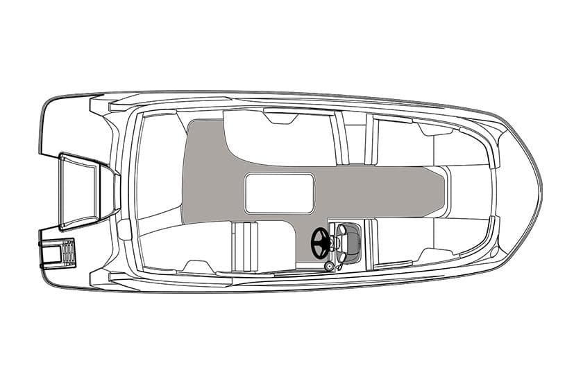 Manufacturer Provided Image: Top view of 2020 Hurricane SunDeck Sport 185 OB boat layout.