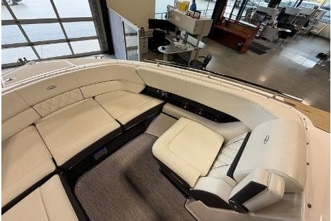 2020 Regal 2800 Bowrider interior with spacious seating and modern design.