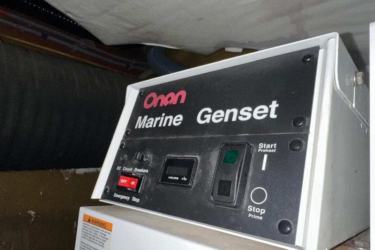 Onan Marine Genset control panel on a 2007 Princess 50 yacht.