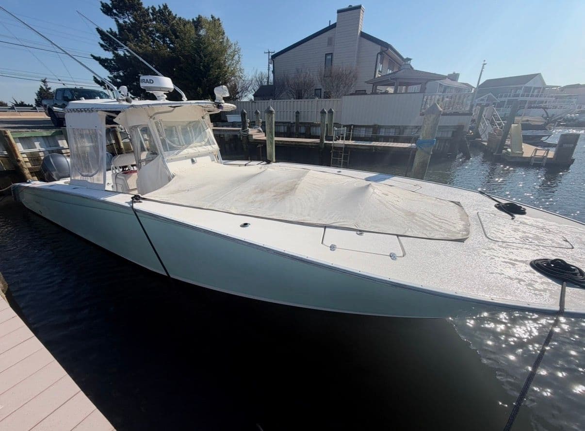 2008 Cape Horn 36 OS boat docked at marina.