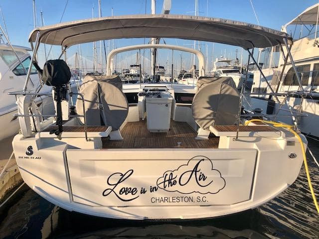 Beneteau Oceanis 46.1 yacht, 2023 model, docked in Charleston, S.C.