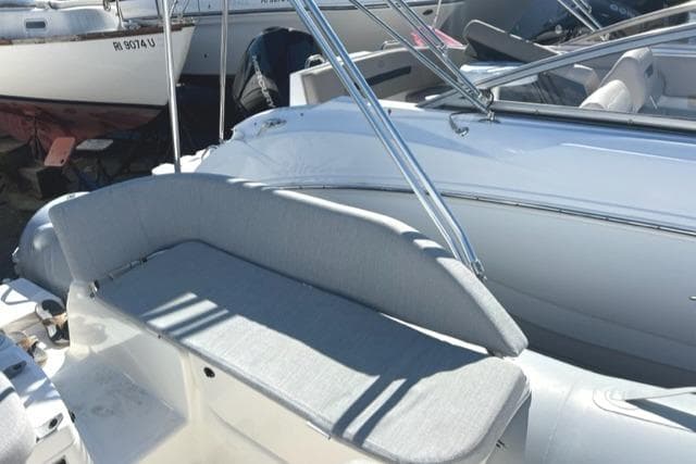 2023 Zodiac N-ZO 680 boat with cushioned seating and sleek design.