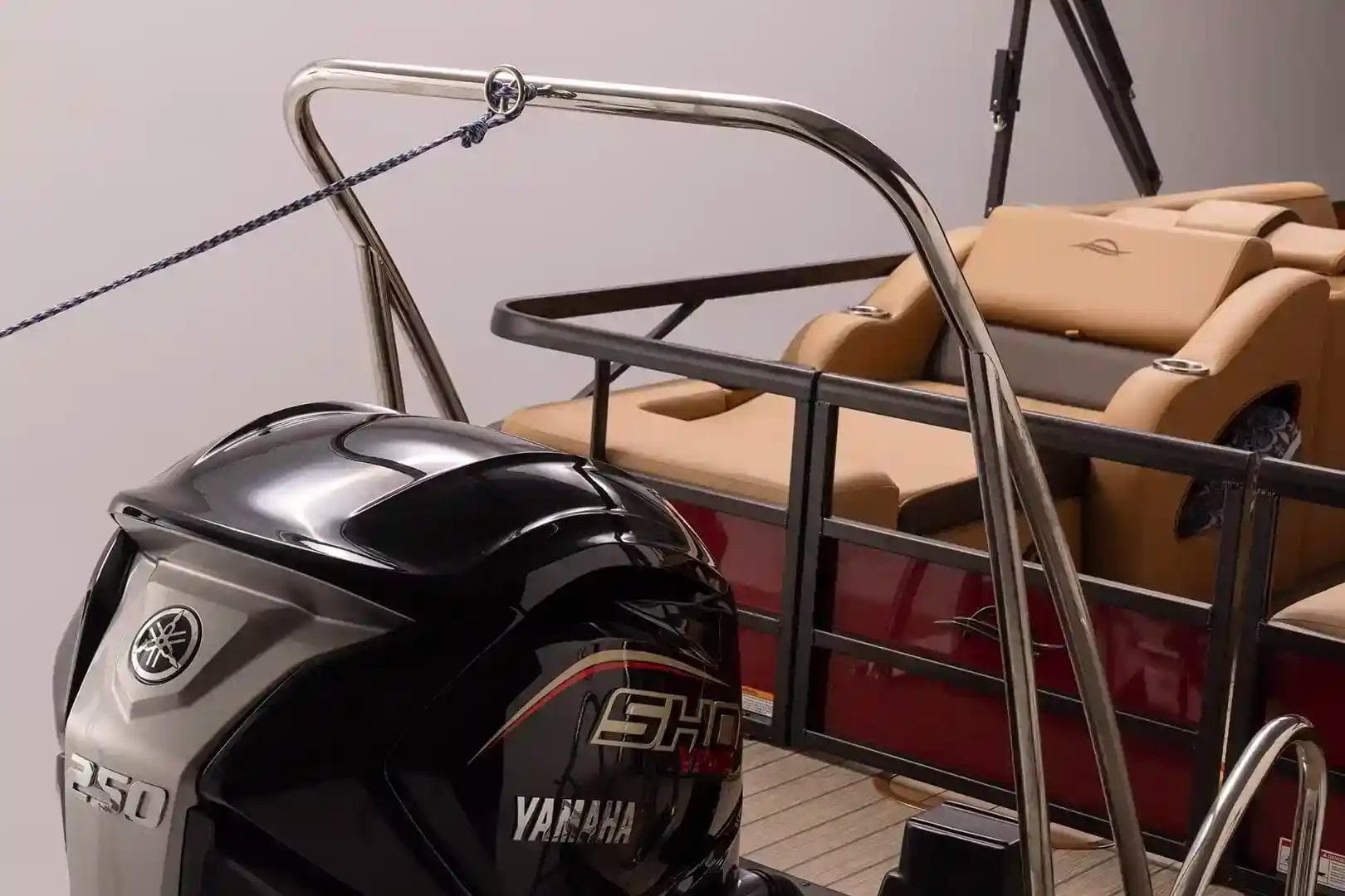 Manufacturer Provided Image: 2026 SunCatcher Fusion 324SS boat with Yamaha 250 engine, featuring luxurious seating.