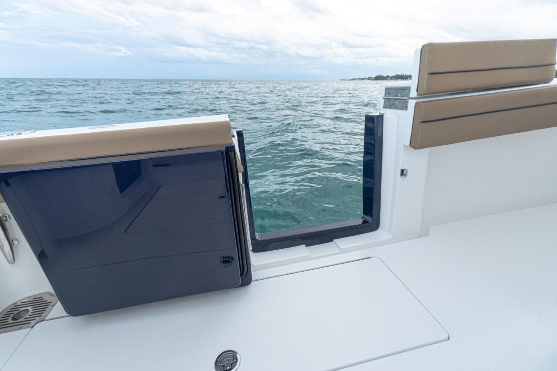 2026 Valhalla Boatworks V-41, open side door, ocean view.