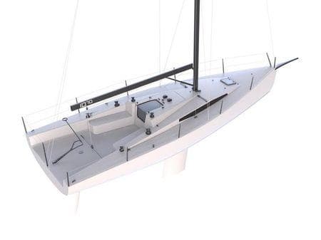 Sleek M.A.T. 1070 sailboat, 2020 model, with modern design and streamlined deck.
