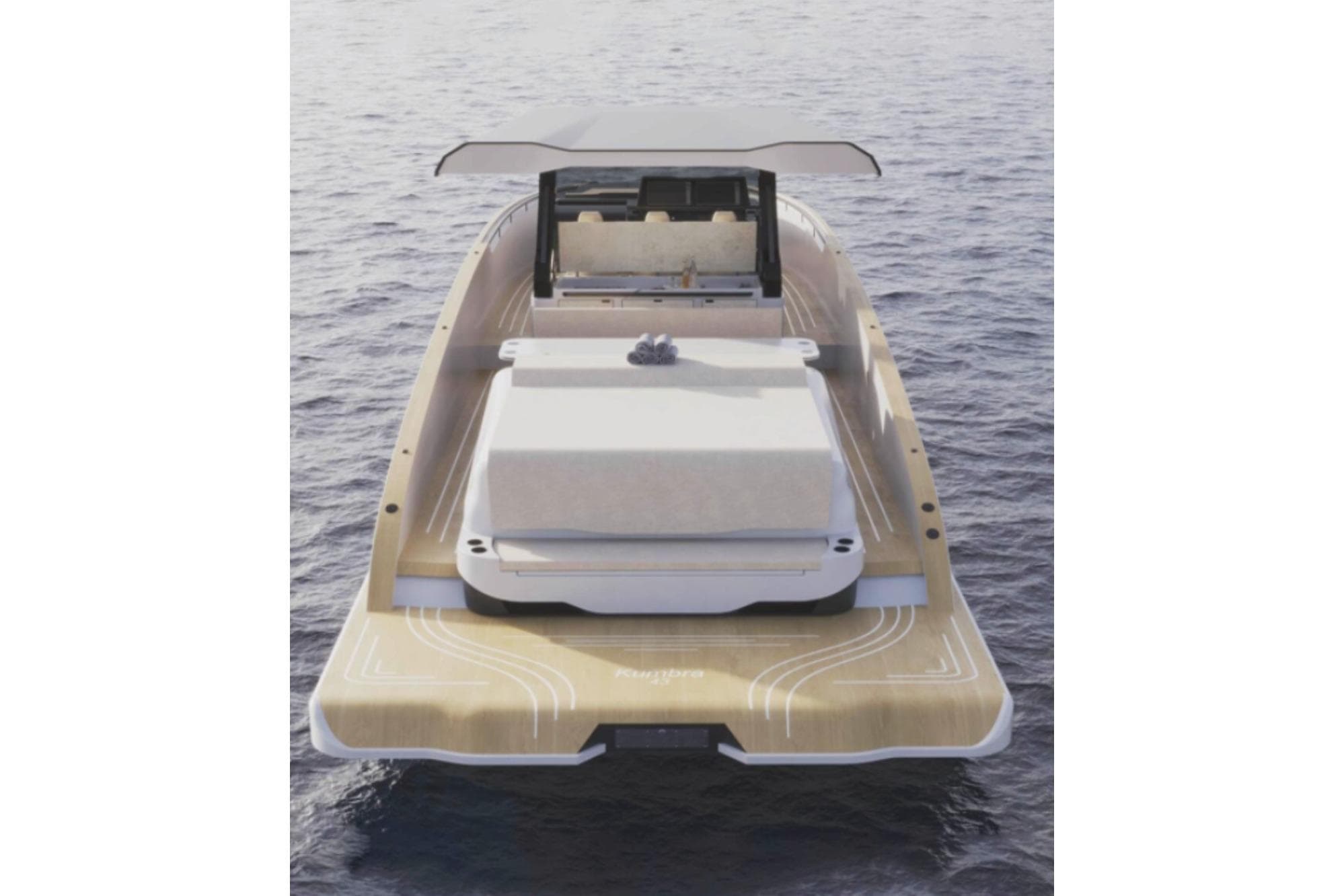 Luxury Kumbra Yact 43, 2025 model, cruising on serene waters.