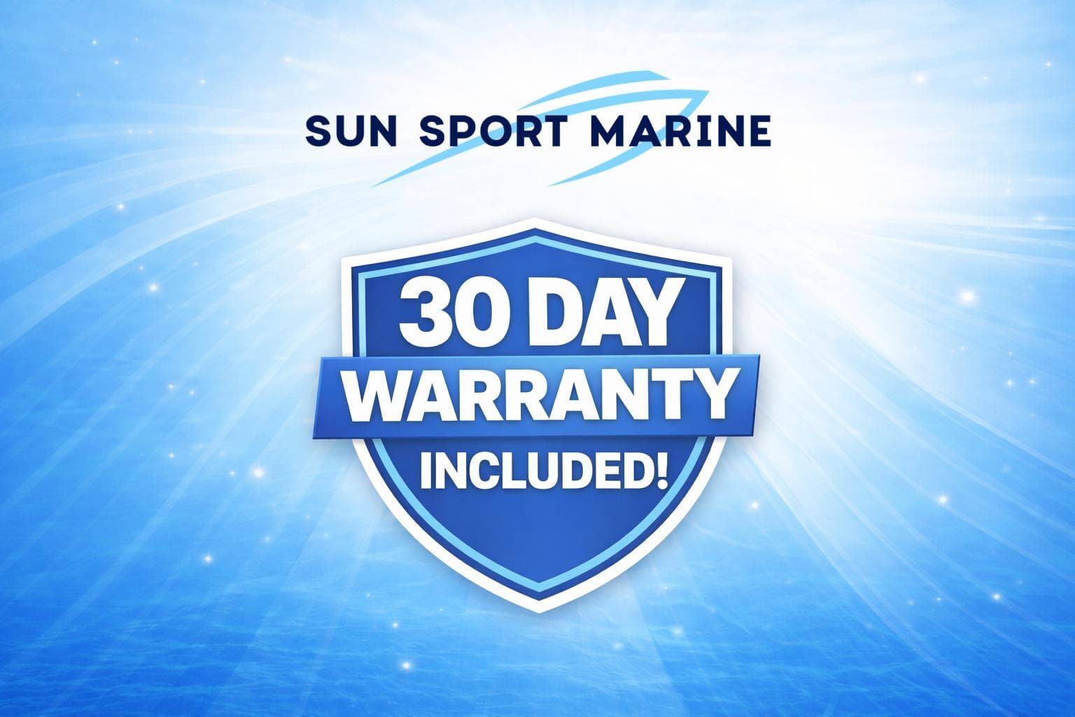 Sun Sport Marine offers 30-day warranty on 2003 Sylvan 824 Mirage Cruise.