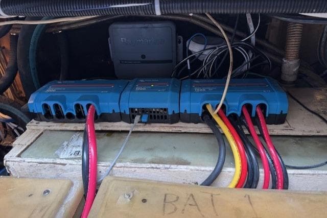 Electrical system setup in a 1979 CAL 39 MK II Tall Rig sailboat.