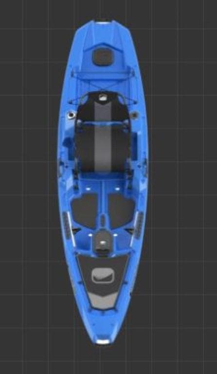 2023 Bonafide RS117 blue kayak, top view