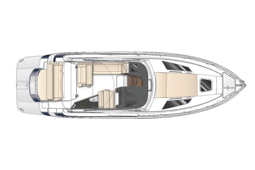 Manufacturer Provided Image: Top view layout of 2019 Regal 35 Sport Coupe boat.