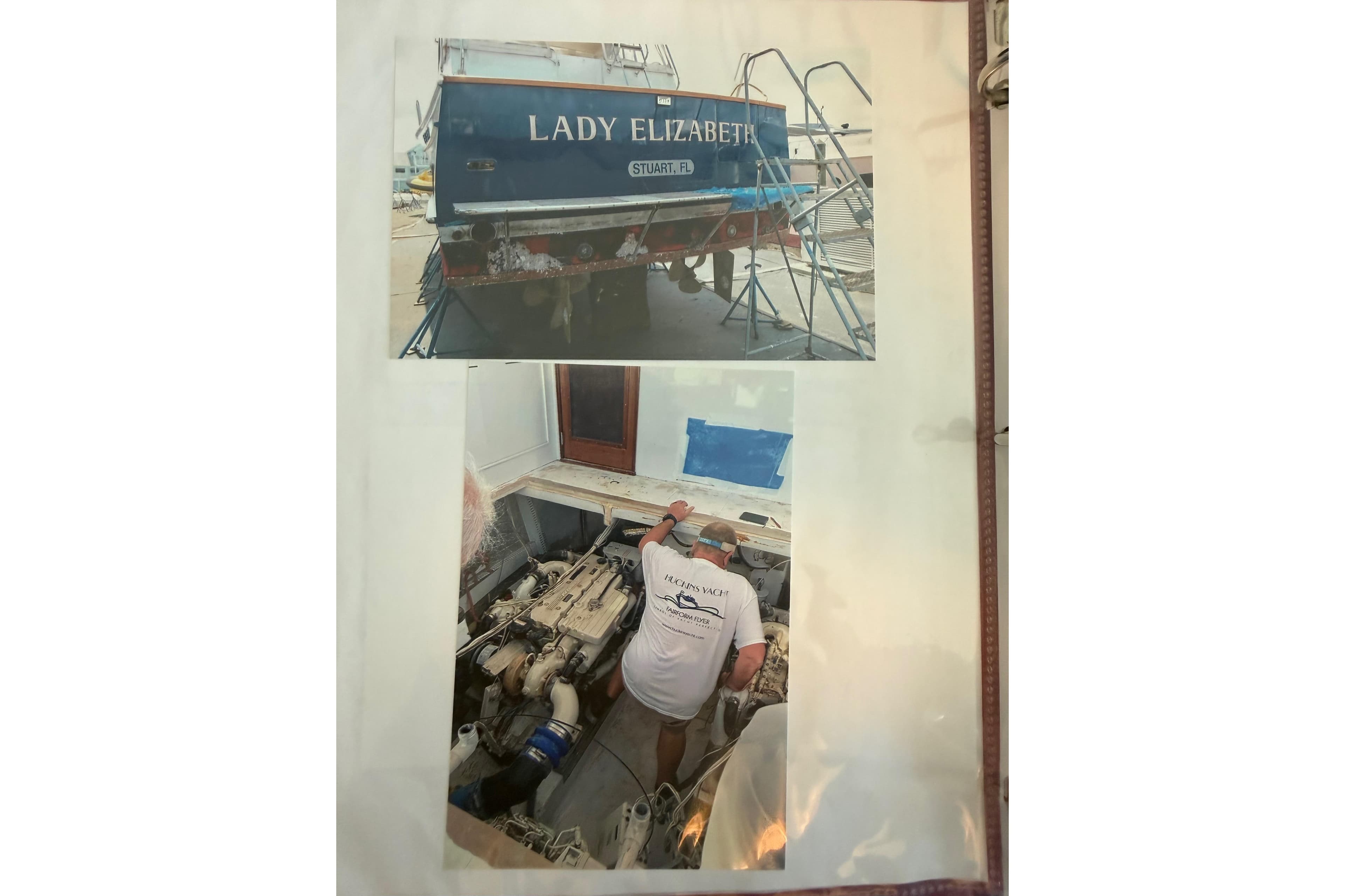 2006 Huckins Atlantic 44 yacht "Lady Elizabeth" maintenance and engine inspection.