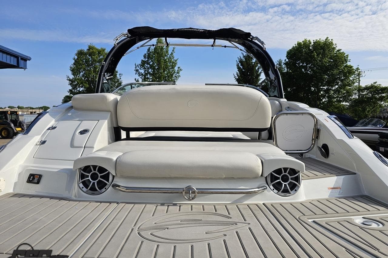 2019 Crownline 275 SS boat with sleek seating and modern design.