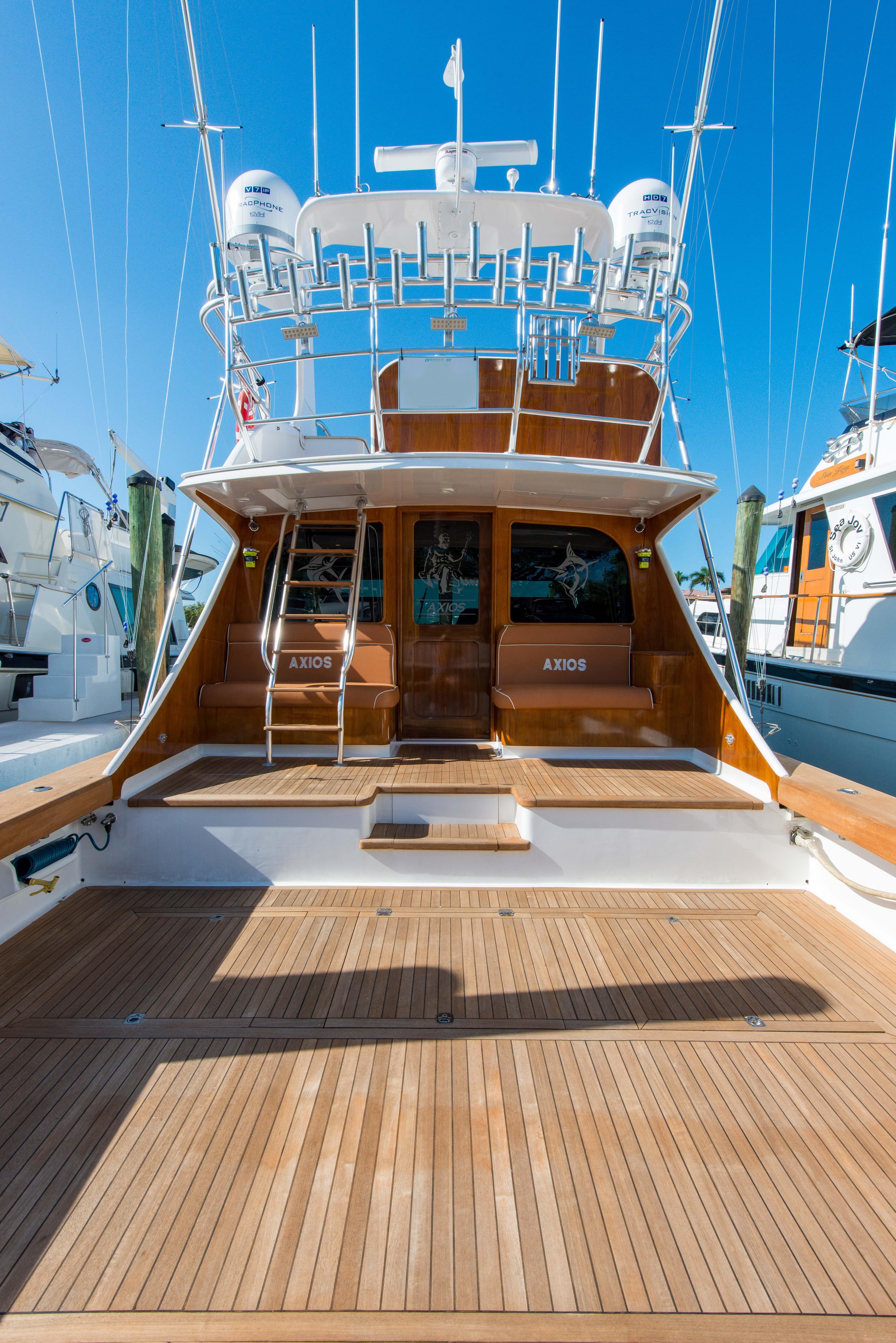 2012 Custom Carolina Ritchie Howell 60 Sportfish yacht with teak deck.